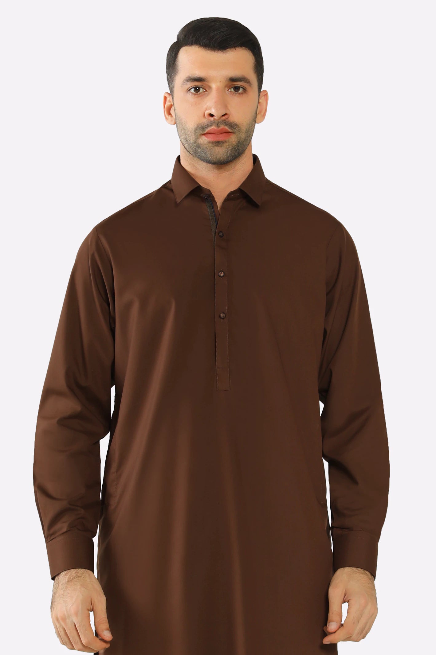 Dark Brown Wash & Wear Shalwar Kameez