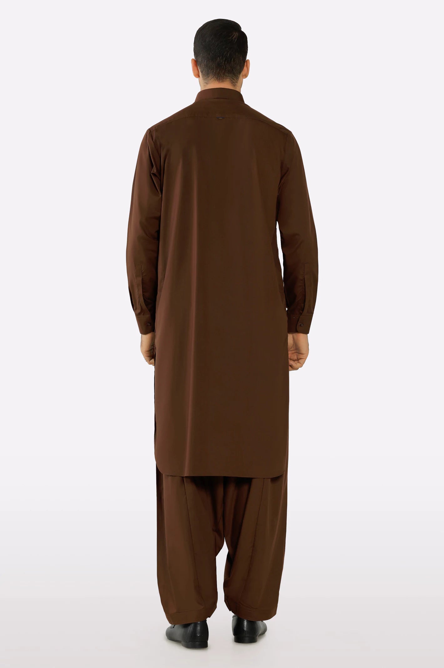 Dark Brown Wash & Wear Shalwar Kameez