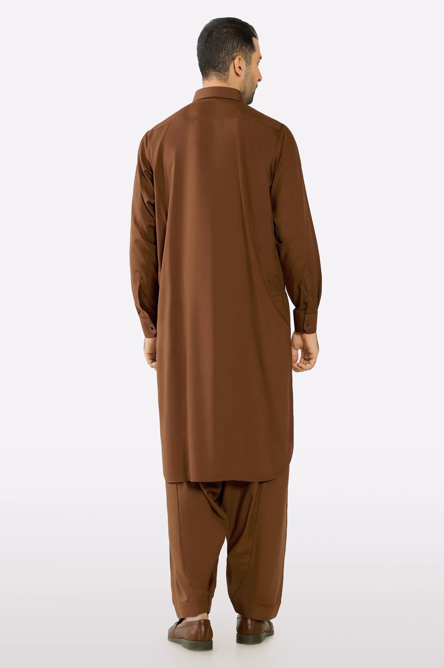 Dark Brown Wash & Wear Shalwar Kameez