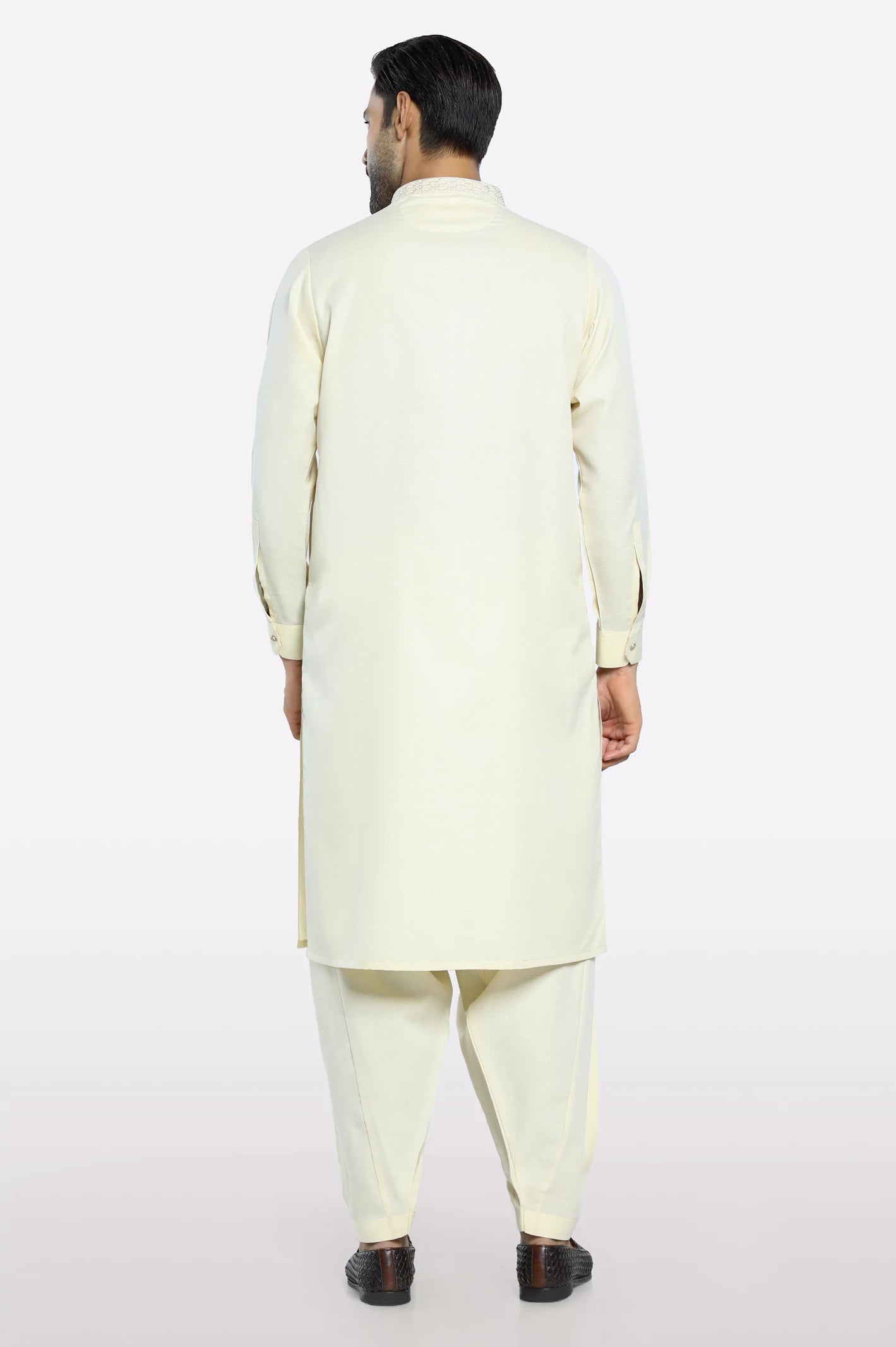 Cream Wash & Wear Shalwar Kameez