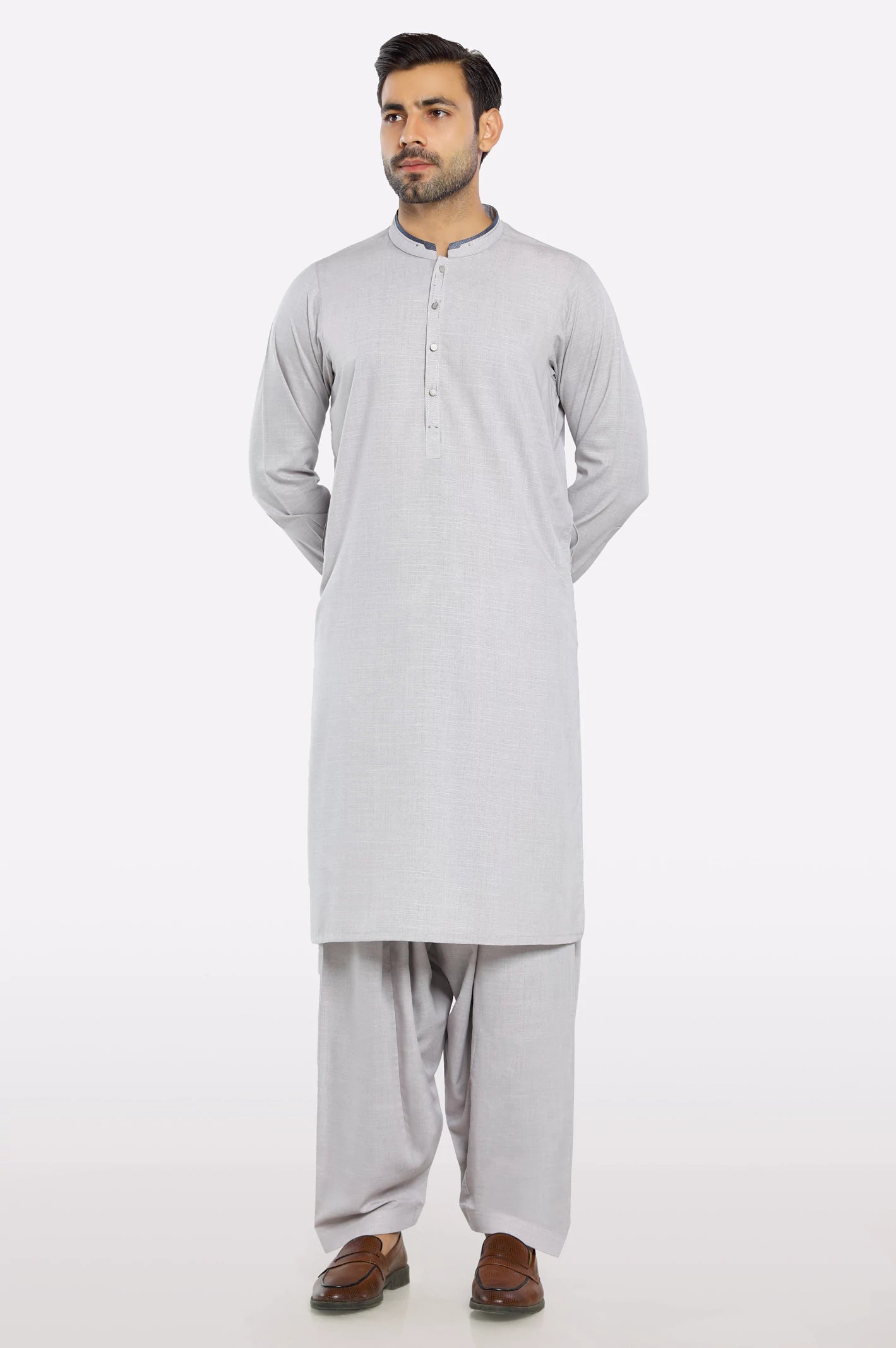 Grey Wash & Wear Shalwar Kameez