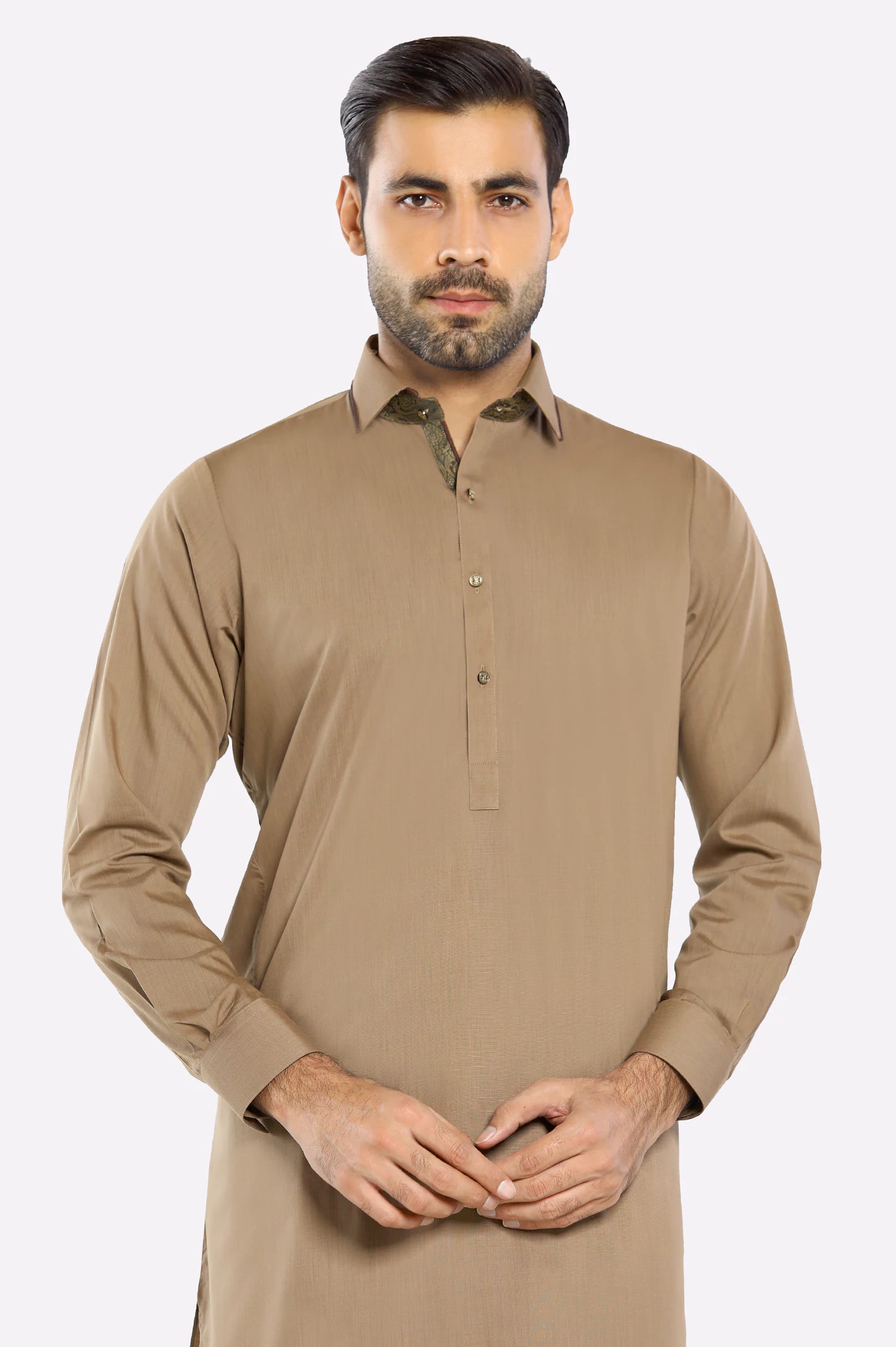 Brown Wash & Wear Shalwar Kameez