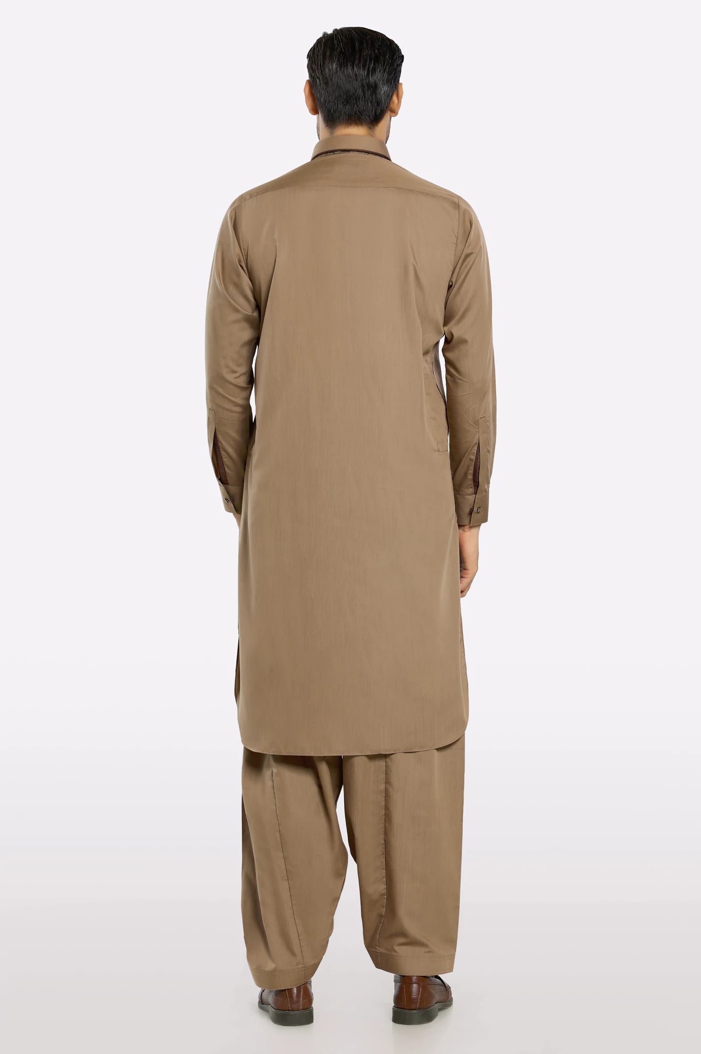 Brown Wash & Wear Shalwar Kameez