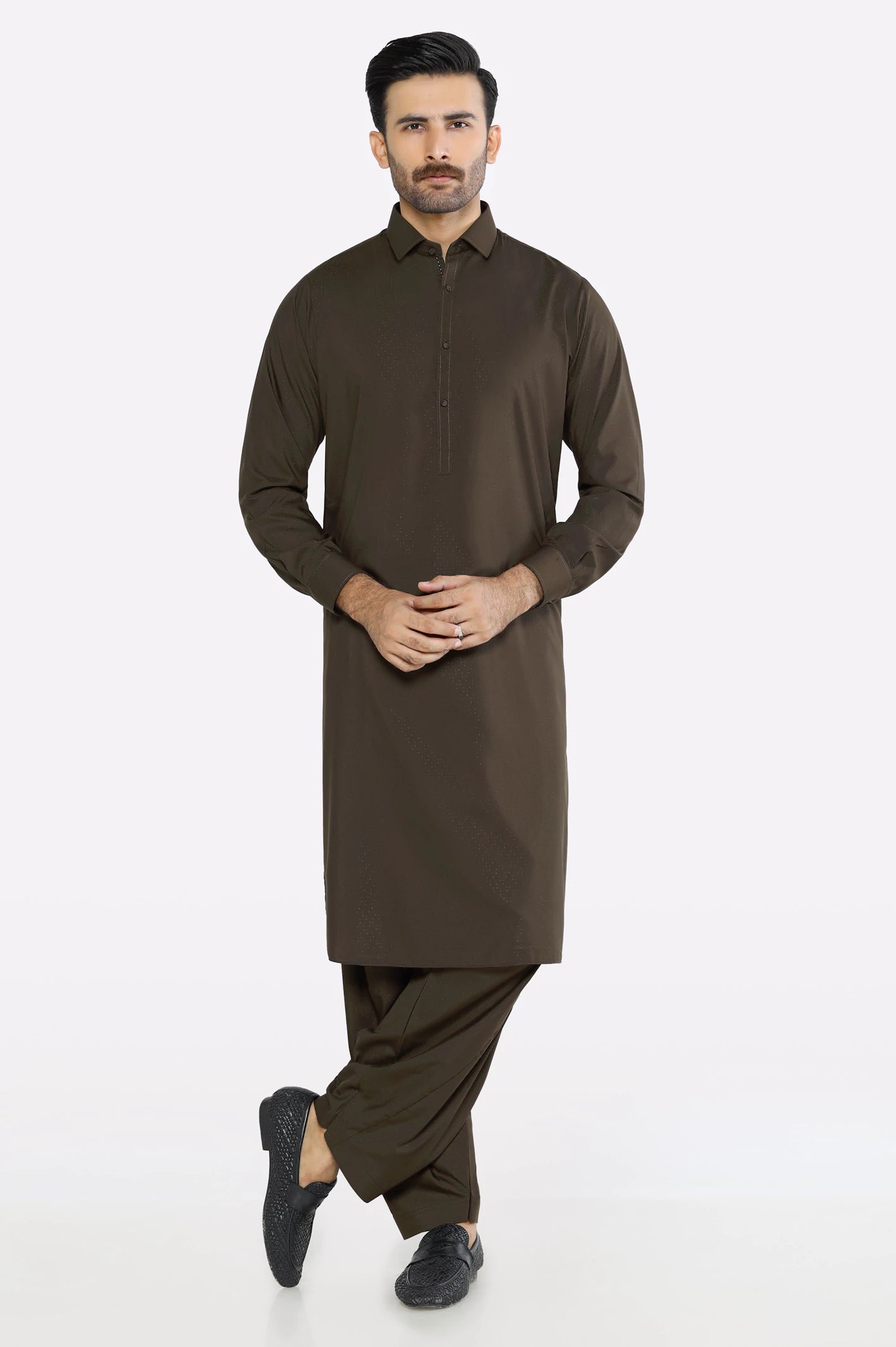 Dark Green Wash & Wear Shalwar Kameez