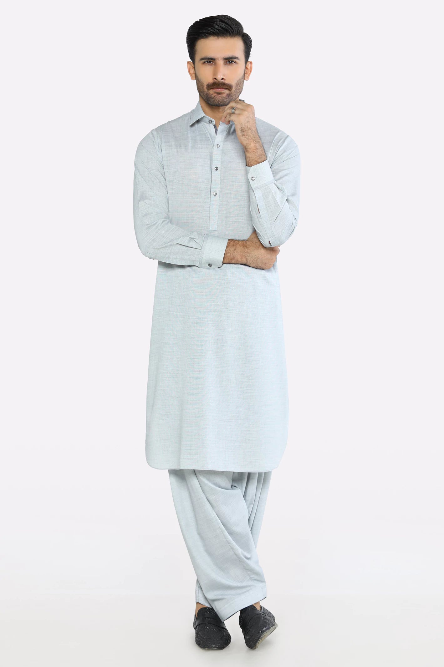 Light Grey Wash & Wear Shalwar Kameez