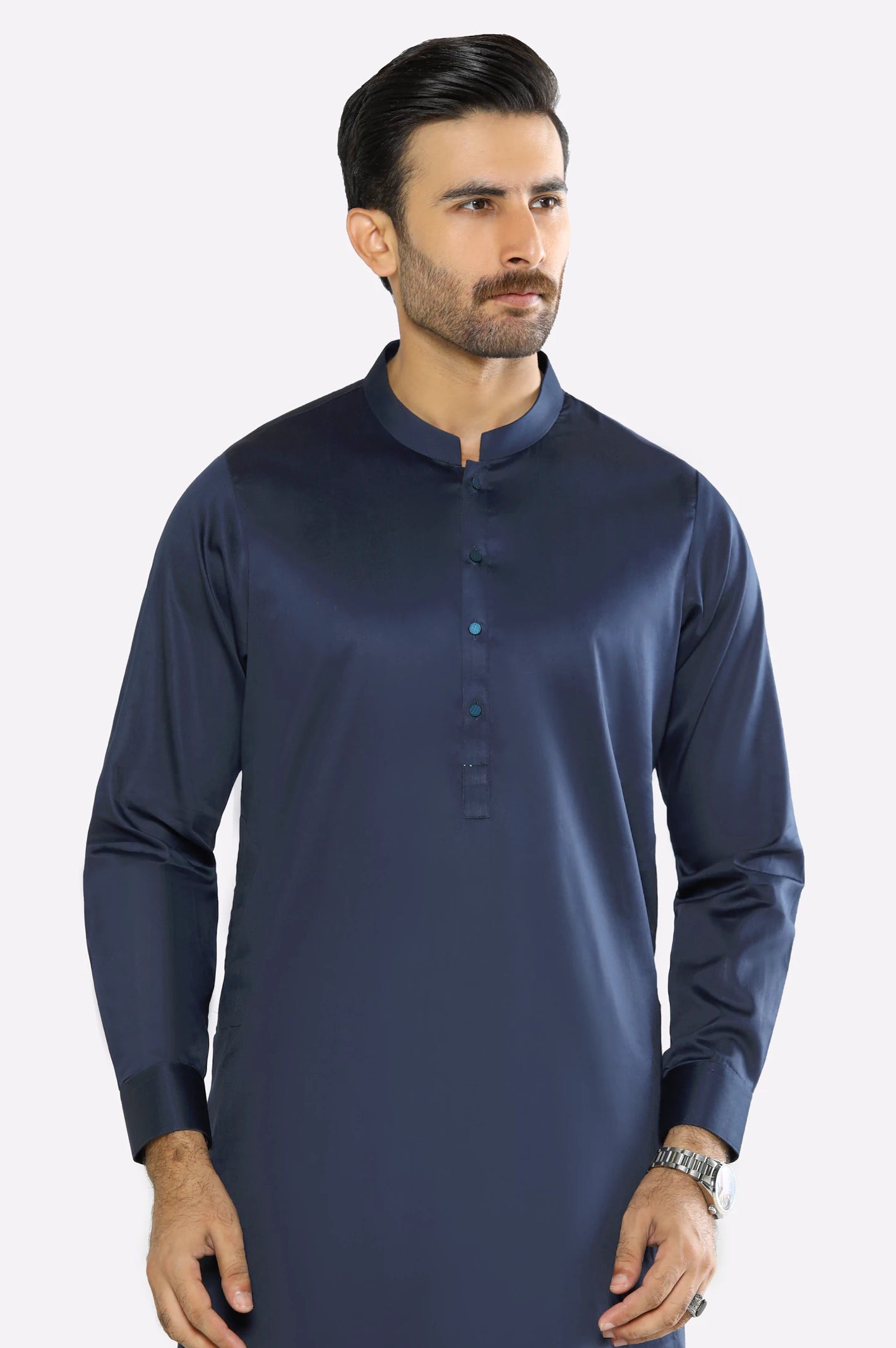 Navy Blue Cotton Shalwar Kameez