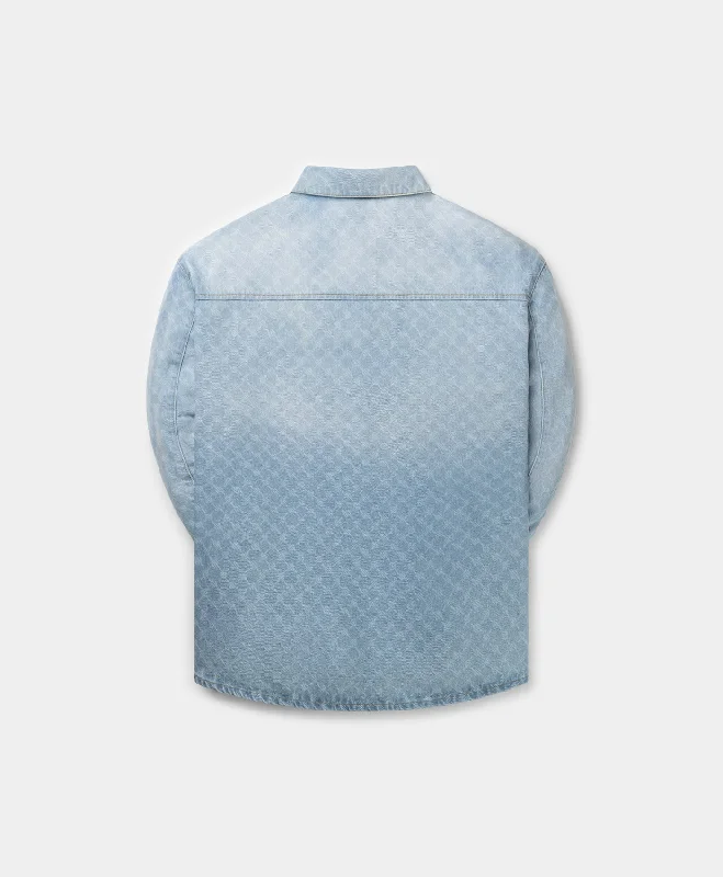 Mid Blue Rahul Monogram Denim Shirt