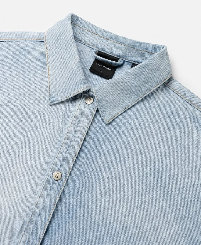 Mid Blue Rahul Monogram Denim Shirt