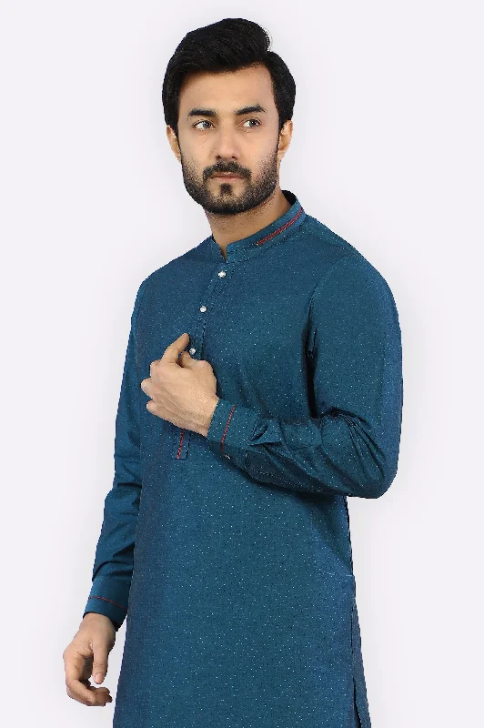 Blue Cotton Shalwar Kameez