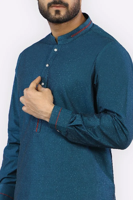 Blue Cotton Shalwar Kameez