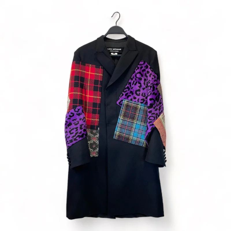 Men's Coats with VentilationJUNYA WATANABE COMME des GARCONS/Coat/M/Wool/BLK/PATCHES