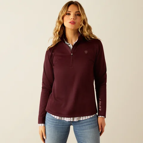 Men's Coats with Adjustable SleevesWomen's Tek Team 1/2 Zip Sweatshirt - Malbec Heather & Dark Malbec