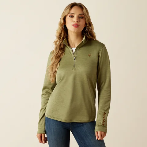 Men's Coats with Water-Repellent FabricWomen's Tek Team 1/2 Zip Sweatshirt - Sage Heather & Cognac