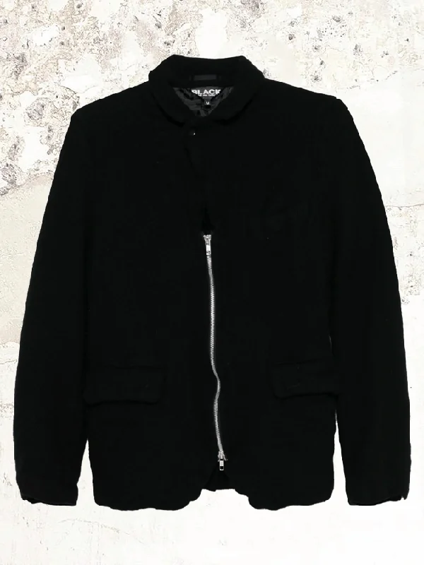 Fashionable Men's Denim JacketsBlack Comme Des Garçons felted zip blazer