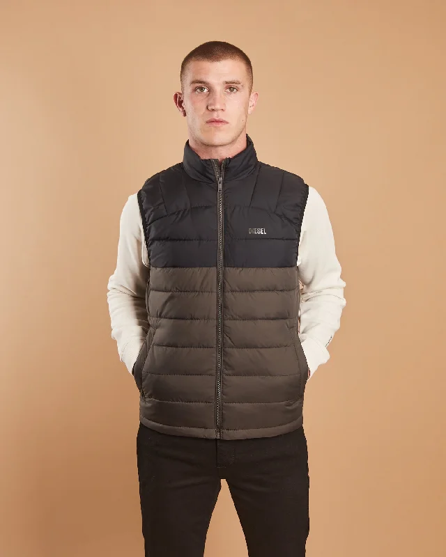 Men's Coats with Convertible CollarsThor Gilet Peat Moss