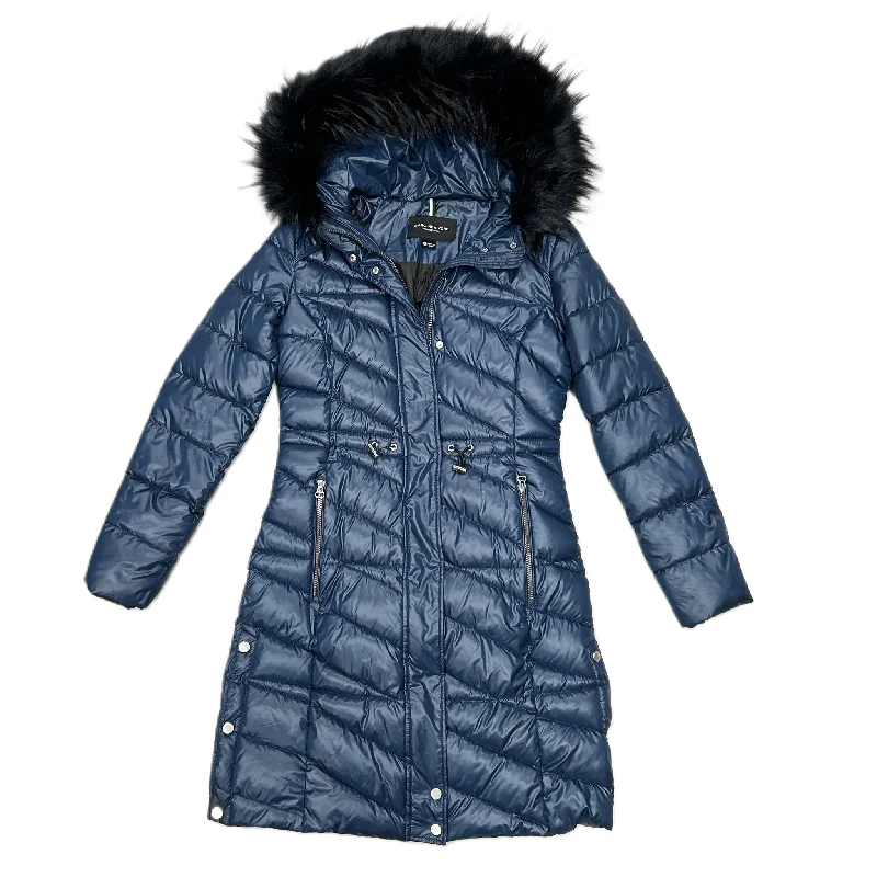 Men's Coats with Wind-Resistant FabricCoat Puffer & Quilted By Marc New York In Blue, Size: Xs