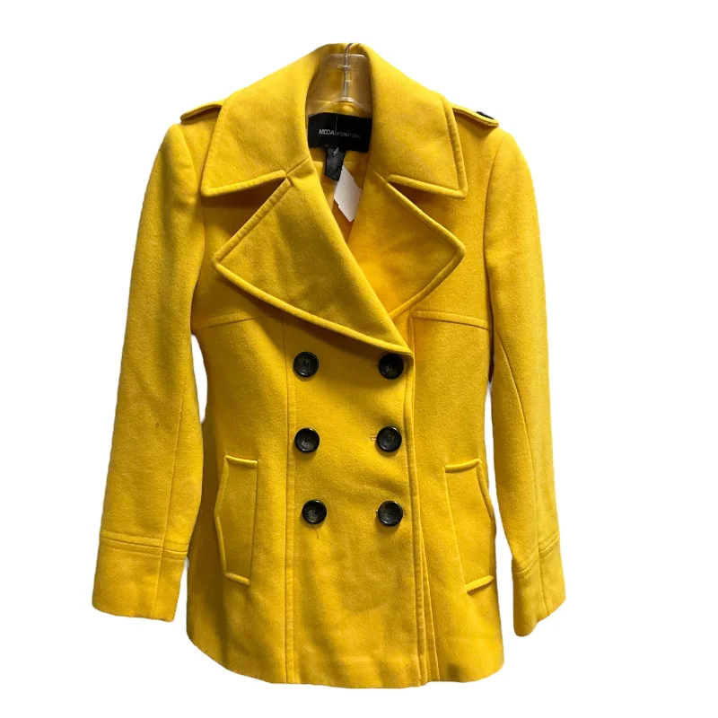 Men's Coats for LayeringCoat Wool By Moda Intl In Yellow, Size: Xs