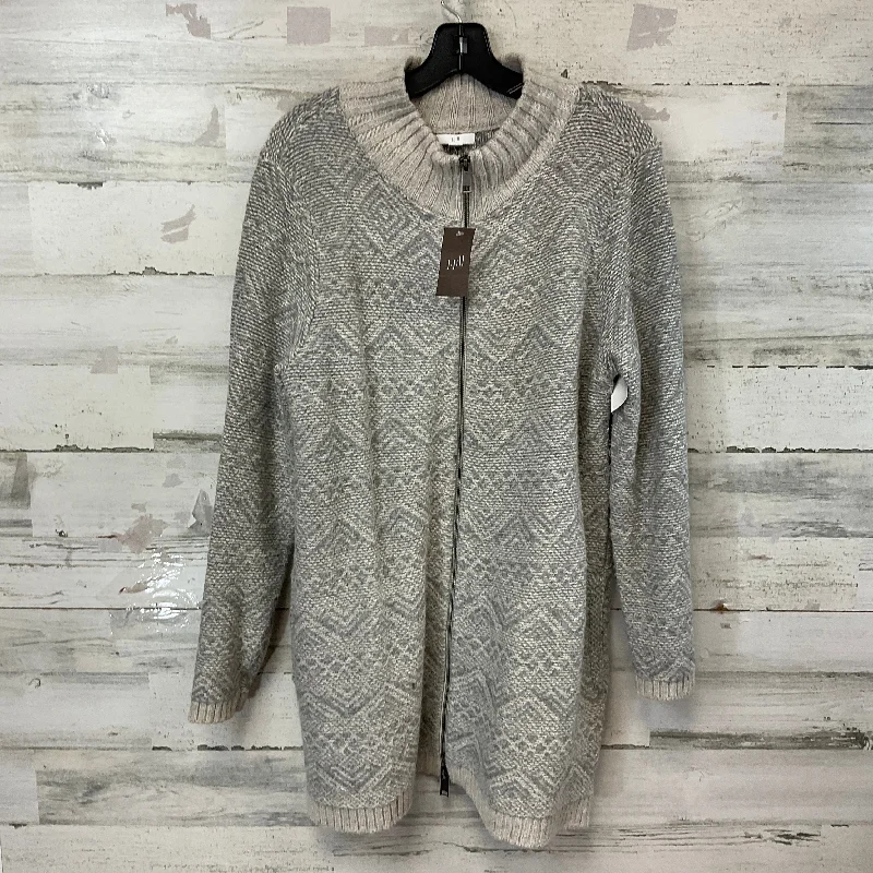 Cool Men's Pea CoatsSweater Cardigan By J. Jill In Grey, Size: M