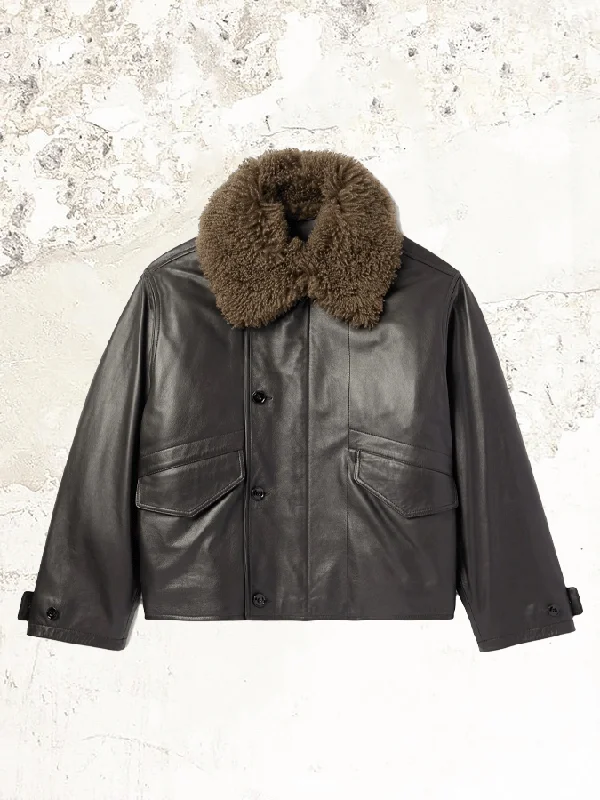 Men's Coats with Multi-Pocket DesignLemaire quilted leather blouson