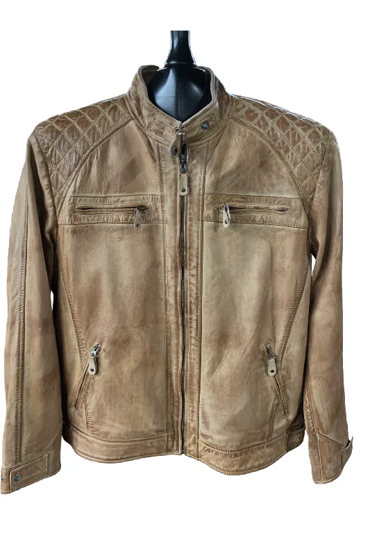 Men's Coats for Skinny MenOversized Almond Leather