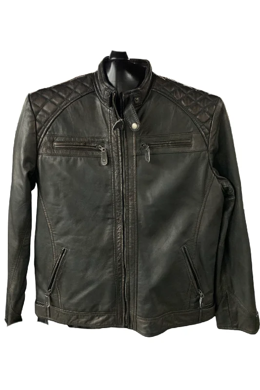 Men's Coats for Big and TallOversized Medium Brown Leather