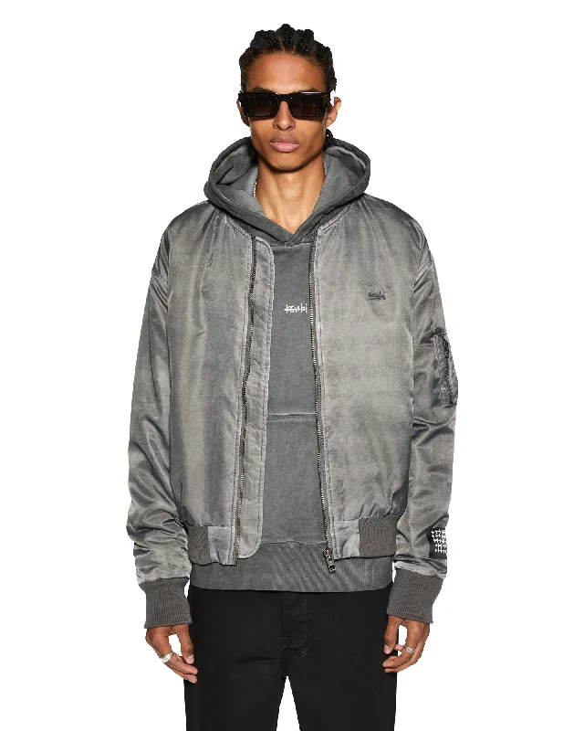 Men's Coats with Breathable FabricROYALTY BOMBER OVERDYE COAL