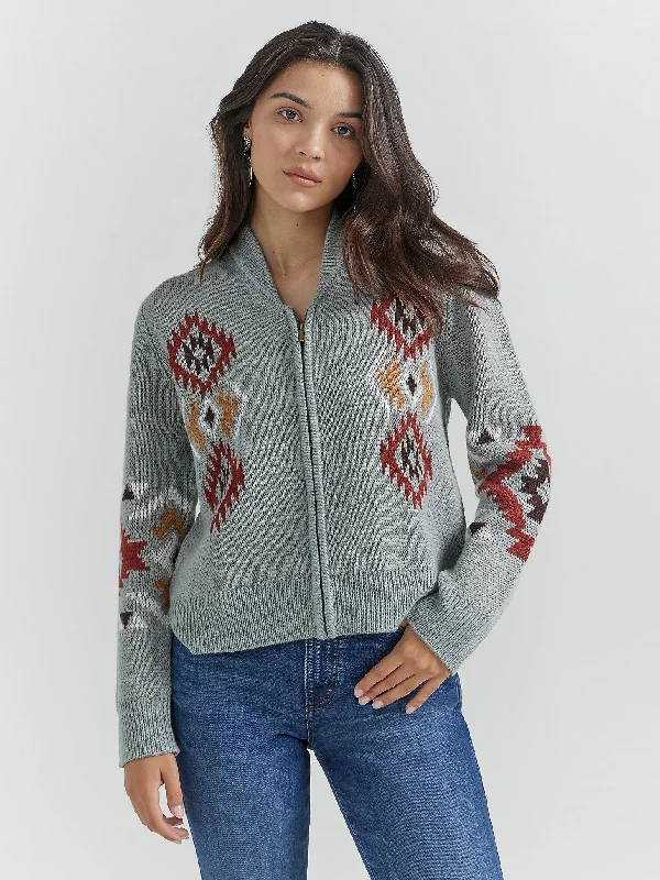 Men's Coats for Every OccasionWomen's Southwestern Full Zip Cardigan Sweater - Cactus