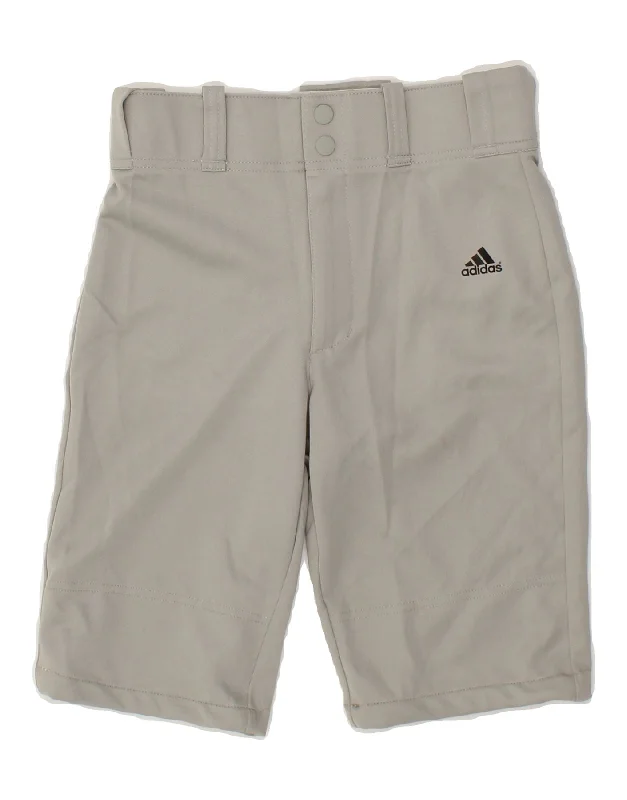 ADIDAS Boys Aeroready Bermuda Shorts 11-12 Years Medium W26 Grey Polyester