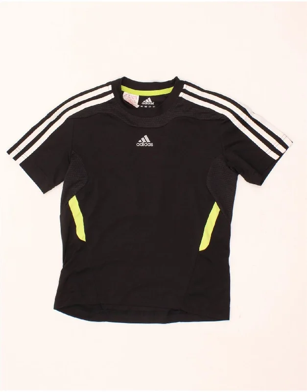 Men's Shirts with Logo EmbossmentsADIDAS Boys Climacool T-Shirt Top 7-8 Years Black Colourblock