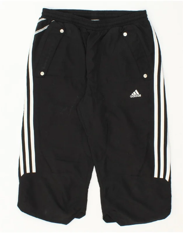 ADIDAS Boys Climalite Bermuda Sport Shorts 13-14 Years Black Polyester