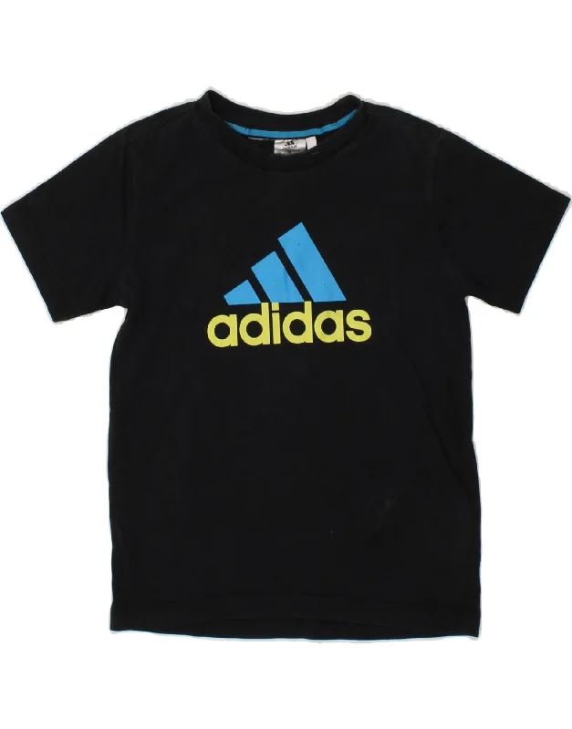 Men's Shirts with UV ProtectionADIDAS Boys Climalite Graphic T-Shirt Top 9-10 Years Black Cotton