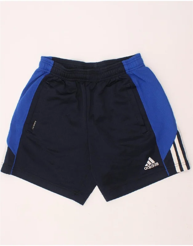 ADIDAS Boys Climalite Sport Shorts 11-12 Years  Navy Blue Colourblock