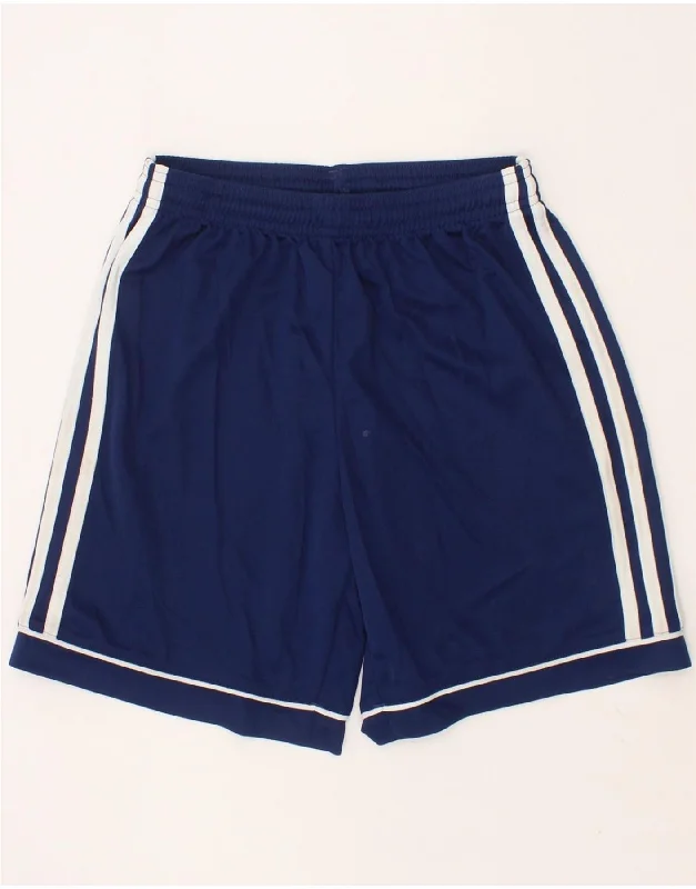 ADIDAS Boys Climalite Sport Shorts 11-12 Years  Navy Blue Polyester