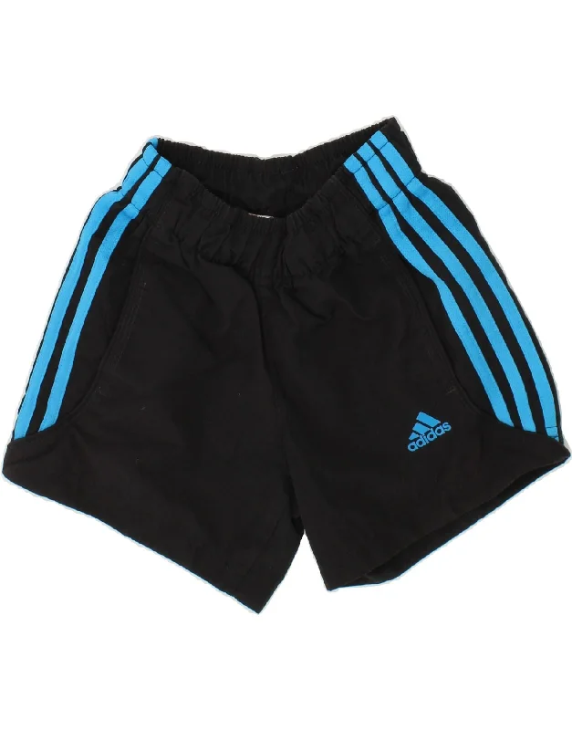 ADIDAS Boys Climalite Sport Shorts 4-5 Years Black Polyester