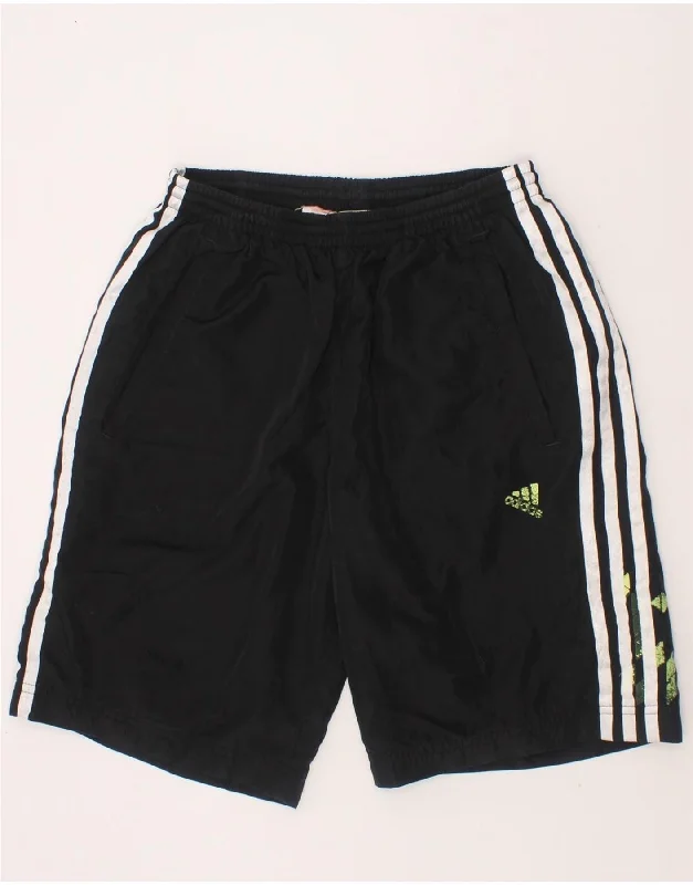 ADIDAS Boys Graphic Sport Shorts 13-14 Years  Black Geometric Polyester