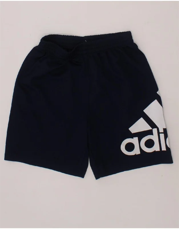 ADIDAS Boys Graphic Sport Shorts 6-7 Years  Navy Blue Polyester