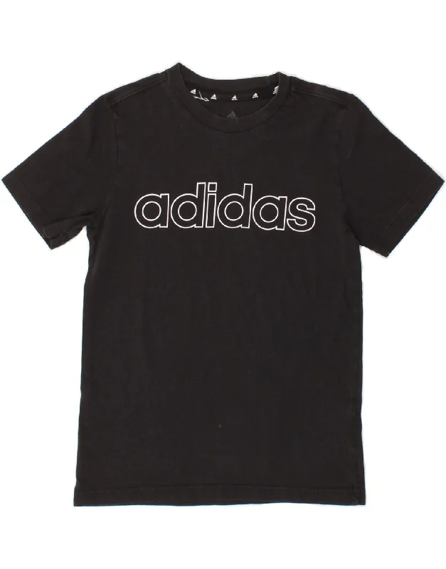 Men's Shirts with Pocket SquaresADIDAS Boys Graphic T-Shirt Top 9-10 Years Black Cotton