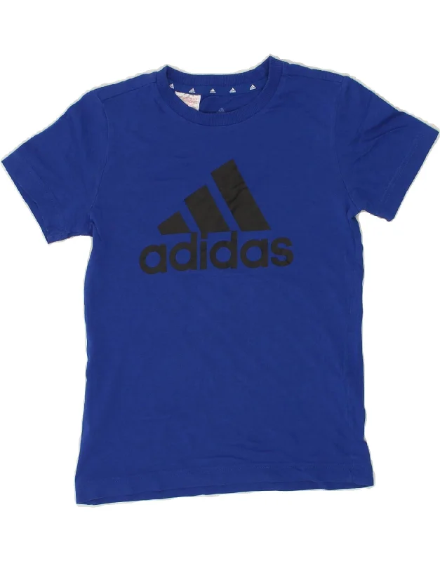 Men's Shirts with Belt AttachmentsADIDAS Boys Graphic T-Shirt Top 9-10 Years Blue Cotton