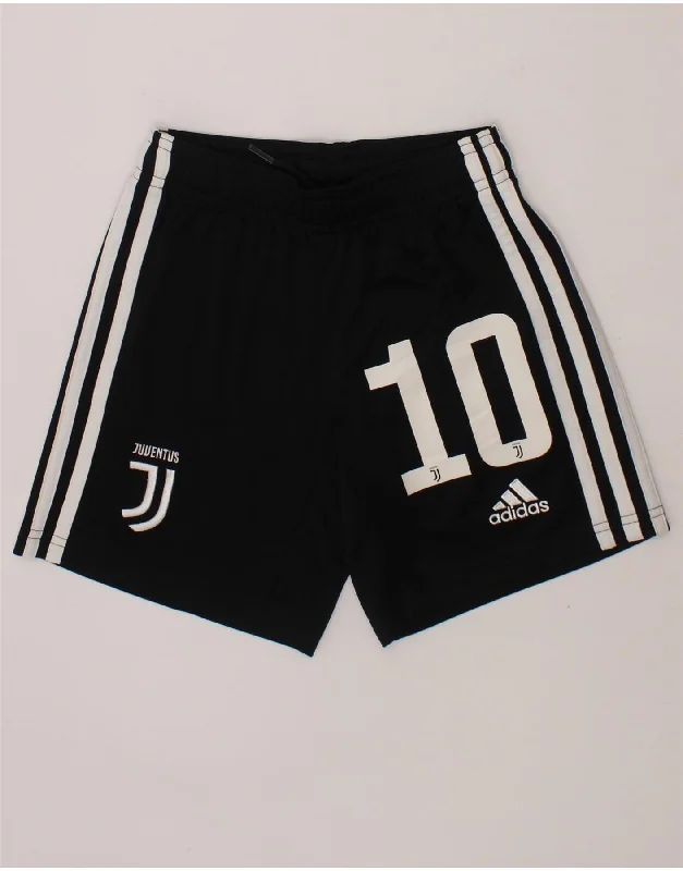 ADIDAS Boys Juventus Graphic Sport Shorts 7-8 Years  Black Polyester