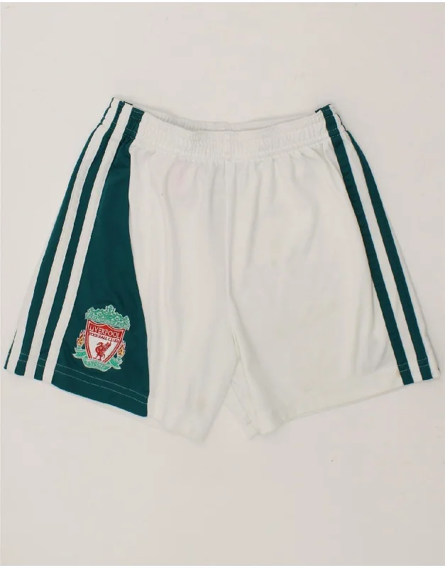 ADIDAS Boys Liverpool Sport Shorts 5-6 Years White Colourblock Polyester