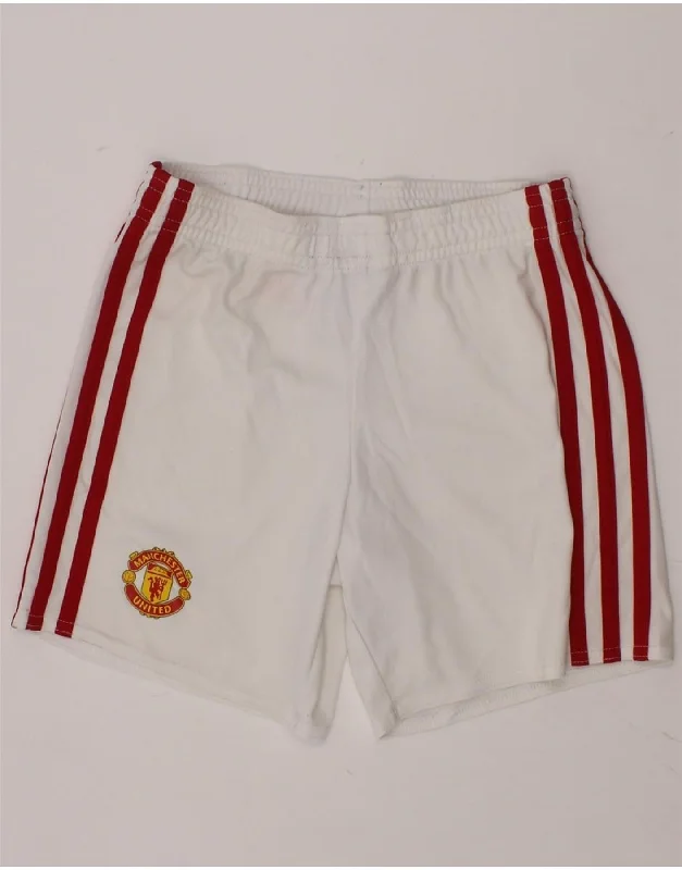 ADIDAS Boys Manchester United Sport Shorts 5-6 Years  White Polyester