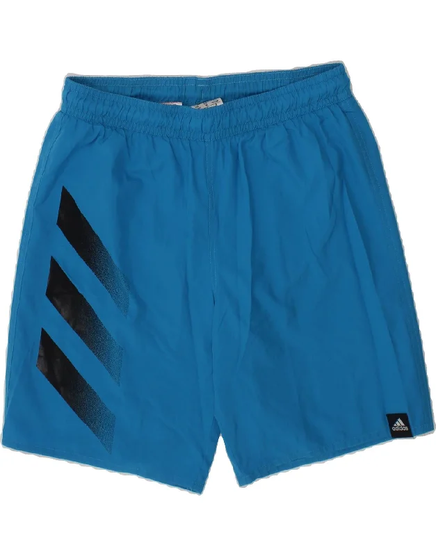 ADIDAS Boys Sport Shorts 11-12 Years  Blue Polyester