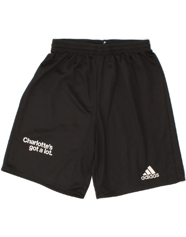 ADIDAS Boys Sport Shorts 13-14 Years Black Polyester