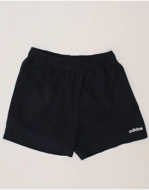 ADIDAS Boys Sport Shorts 13-14 Years Navy Blue Polyester