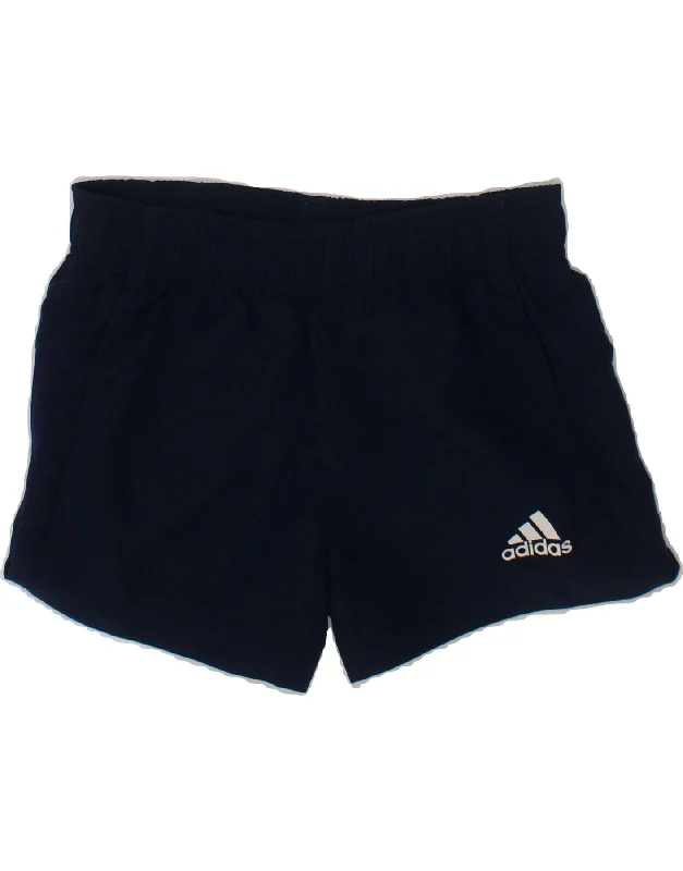 ADIDAS Boys Sport Shorts 7-8 Years  Navy Blue Polyester