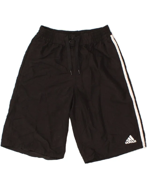 ADIDAS Boys Swimming Shorts 7-8 Years Medium Black Polyester