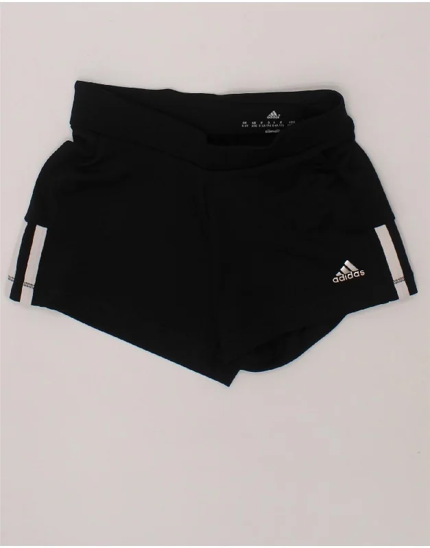 ADIDAS Girls Climalite Sport Shorts 5-6 Years 2XS Black Polyester