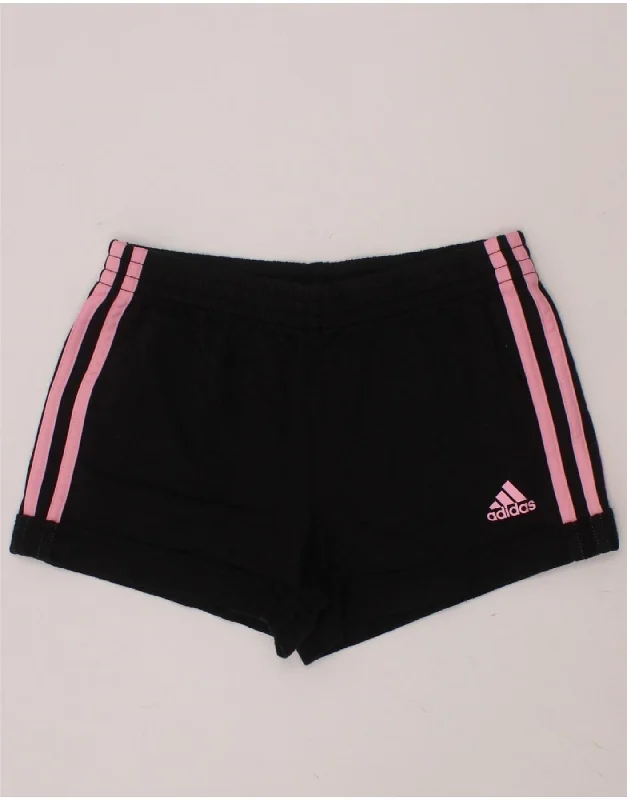 ADIDAS Girls Sport Shorts 5-6 Years  Black Cotton