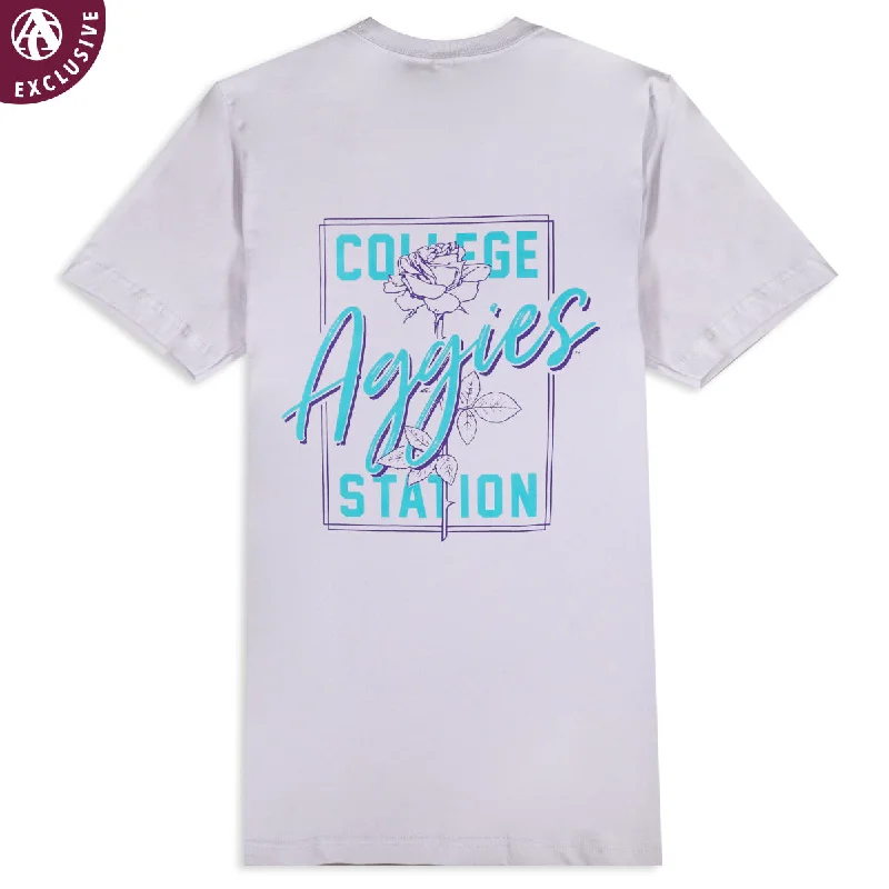 Men's Shirts with Ruffled HemlinesAggies Rose Lavender T-Shirt