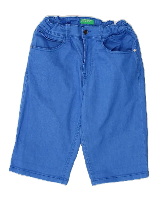 BENETTON Girls Denim Shorts 13-14 Years 3XL W26  Blue Cotton